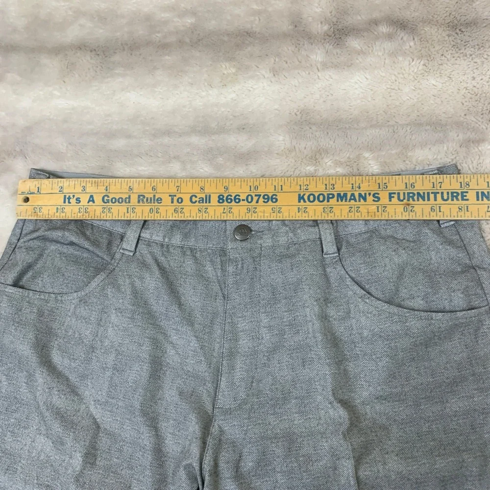 Adidas‎ Mens Grey Heathered Golf Pants 36x32 Flat Front Stretch Trousers